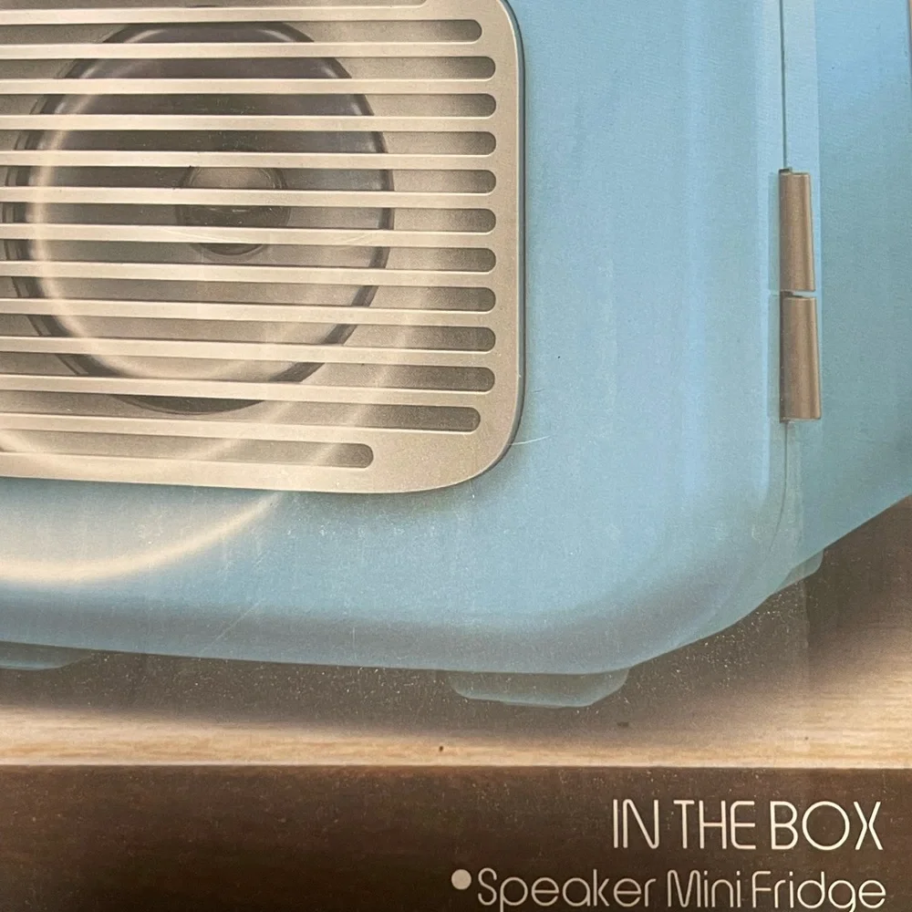 ARTSOUND Vintage-Like Mini 6 Can Fridge with Built In Wireless Speaker Blue
